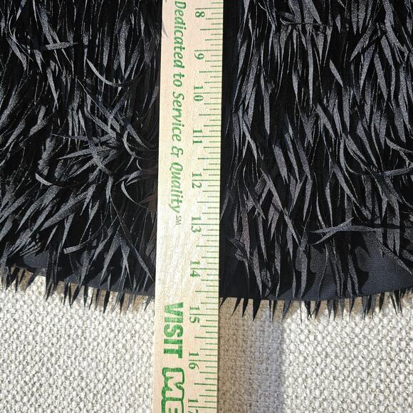 Express Black Fringe Lightweight Mini Dress Size 10 Waist 14 Length 15 - Picture 4 of 5